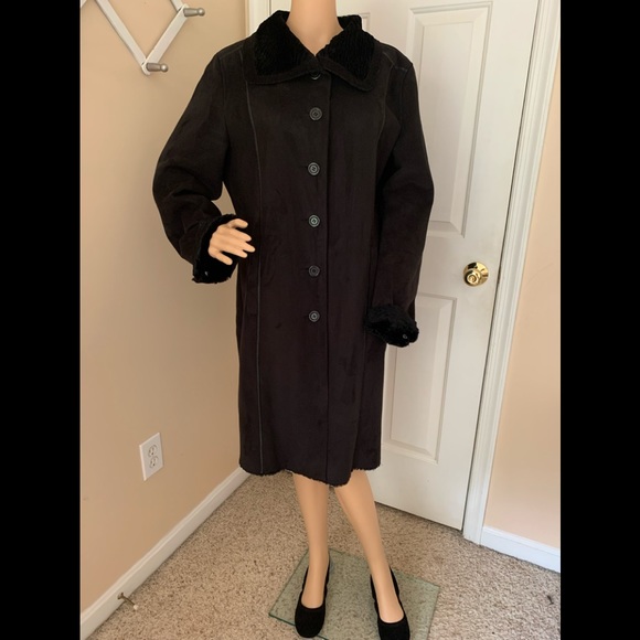 Marvin Richards New York Jackets & Blazers - Marvin Richards New York Black Faux Suede Crushed Velvet  Trench Coat Size XL